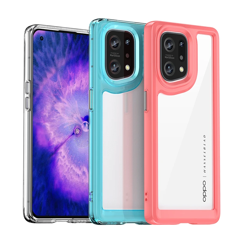 

Противоударный Прозрачный чехол для Oppo Find X5 Pro, цветной защитный силиконовый чехол для Oppo Find X5 Pro, чехол для Find X5 Pro