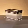 Black Walnut Tissue Box Brass Frame Decorative Dining Room Napkin Organizer European Living Room Desktop Tissue Tissue Boxes 6
