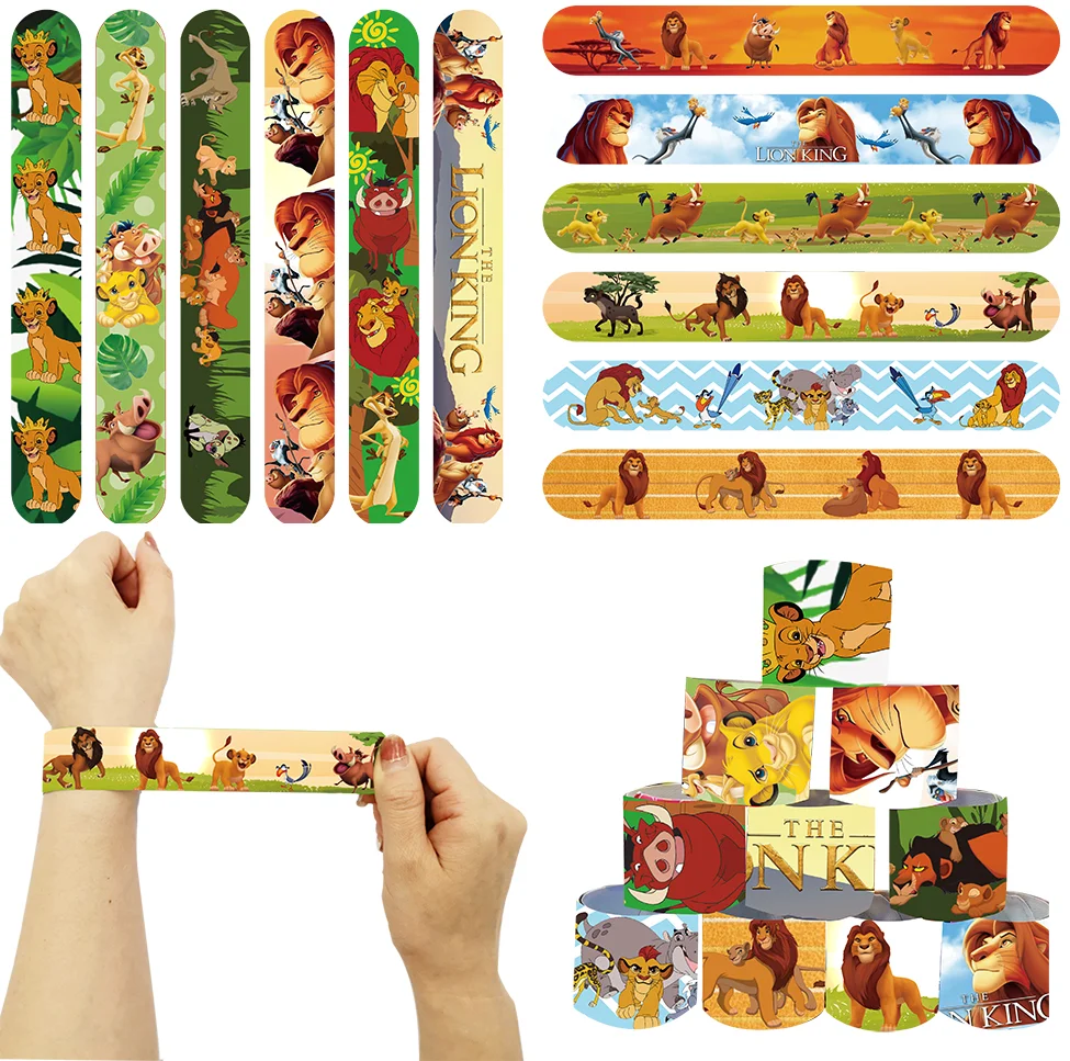 라이온 킹 심바 스냅 팔찌, 디즈니 파티 슬랩 실리콘 손목 밴드, 여아 남아 베..