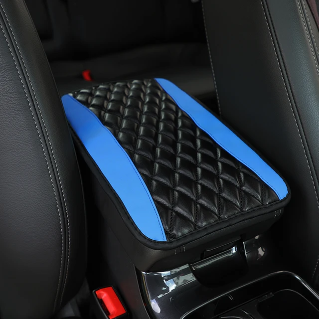Car Armrest Cover Mat Universal PU Leather Ethnic Style Print Waterproof Non Slip Storage Box Pad Auto Styling Interior Accessor 2