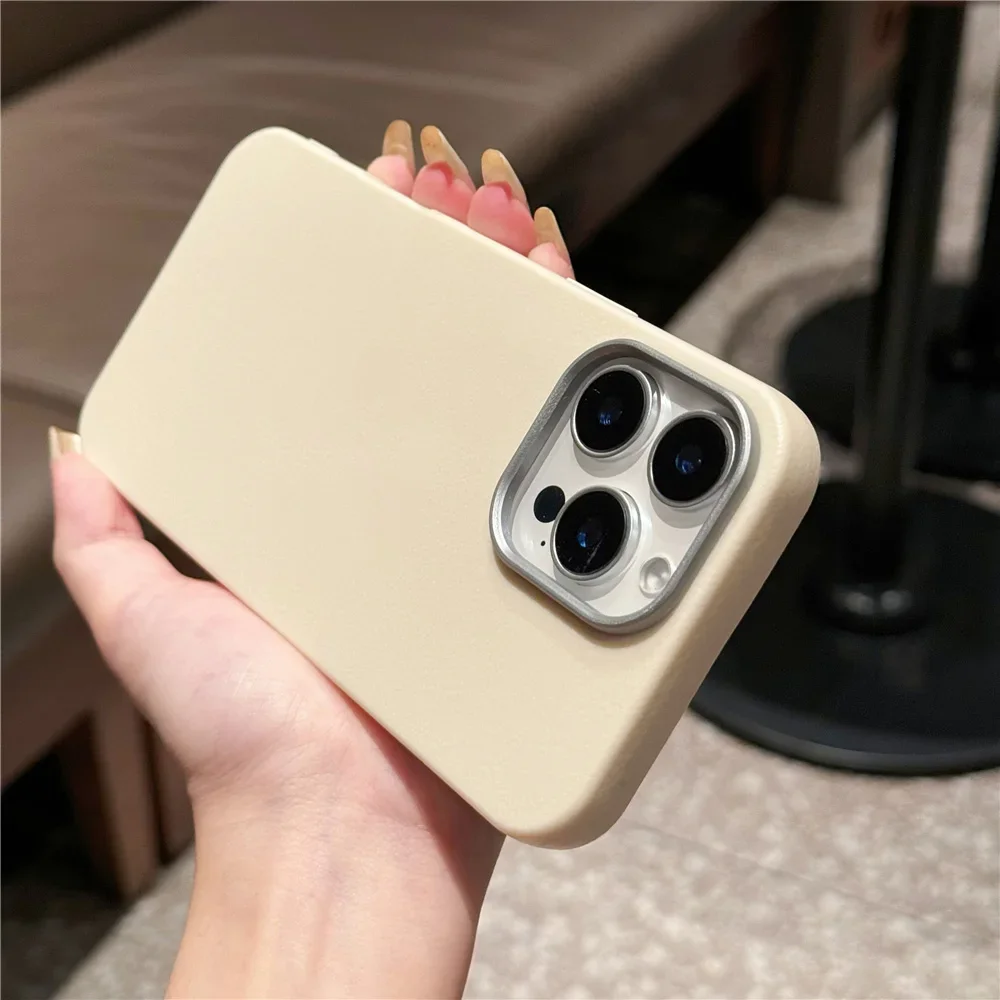 Matte Litchi Texture Leather Soft Shockproof Silicone Case