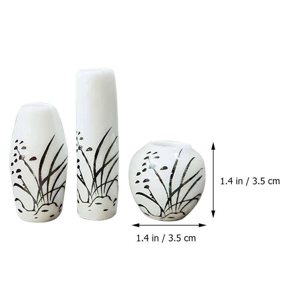 3 Pcs Small Vase Orchid Pot Miniatures Plant Vases Retro Decor House Props Accessory 5