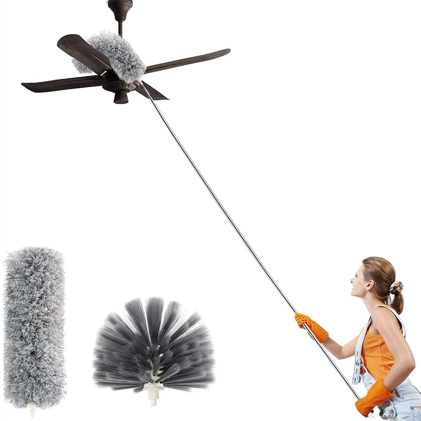 Telescopic Cleaning Duster Brush Set Extended Crevice Microfiber