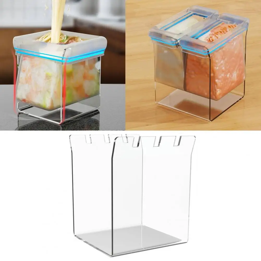 

Zipper Bag Storage Holder Practical Acrylic Zipper Bag Holder Easy Storage Tool for Kitchen Durable Jagged Zipper Bag for Home