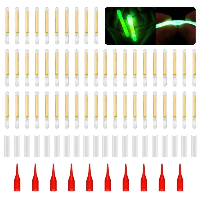 

Dropship 50 Pcs Night Fishing Glow Stick Green Fluorescent Light Rod High Brightness Fishing Lightsticks Fits Most Float Types