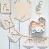 Bunting Banner Nordic Style DIY Dinosaur-shaped Hole Cute Decorative Wood Slices Holiday Party Banner Home Decoration  1