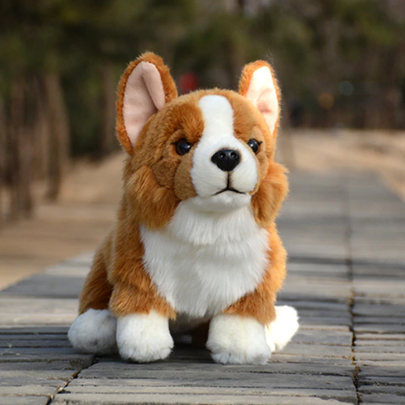 Welsh Corgi Dog High Fidelity Anime Cute Plushie Corgi Plush Toys Lifelike Animals Simulation Stuffed Doll Kawai Toy Gifts Kids 4