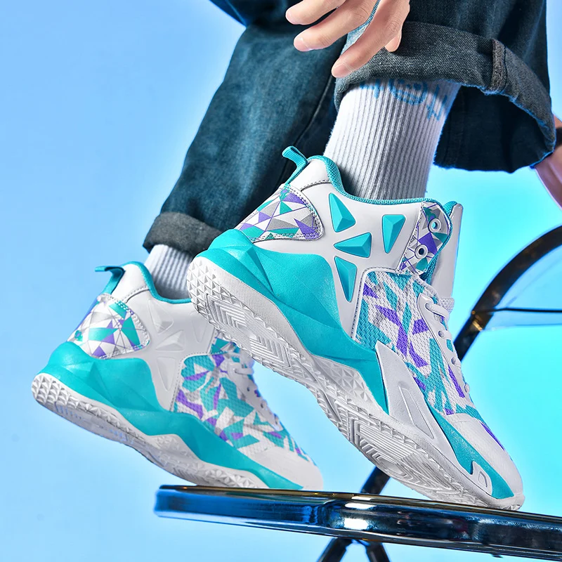 Hot Sale Mens Basketball Sneakers Breathable Cushioning Basketball Trainers Shoes Outdoot High Top Sneakers Men Baskets Footwear