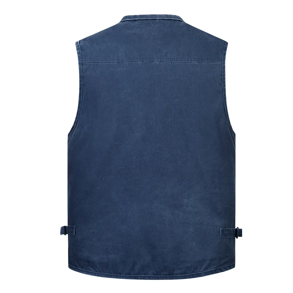 Big Size Men Multi Pocket Cotton Vest Casual 14 Pockets Sleeveless Jackets L-6XL Male Outdoor Photograph Waistcoat fashionable vests sleeveless vests sleeveless vest