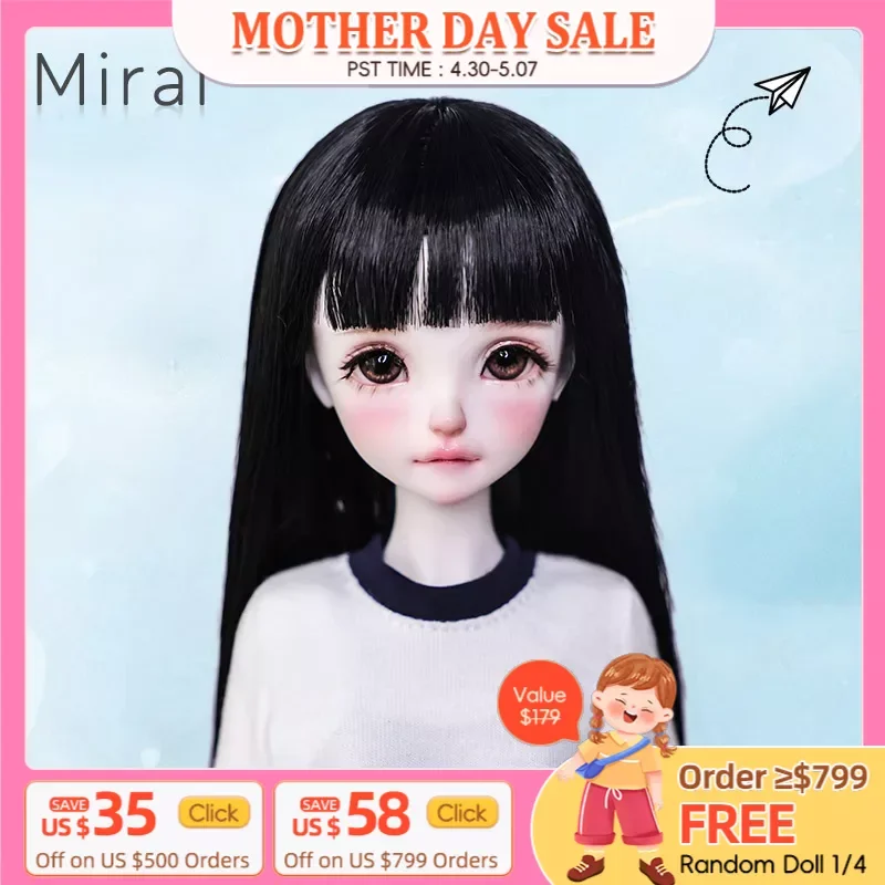 Shuga Fairy Mirai 1/5 BJD кукла Ruoguan тело длинные черные волосы пловец девушка черты лица юного чувства Смола шарнир Кукла