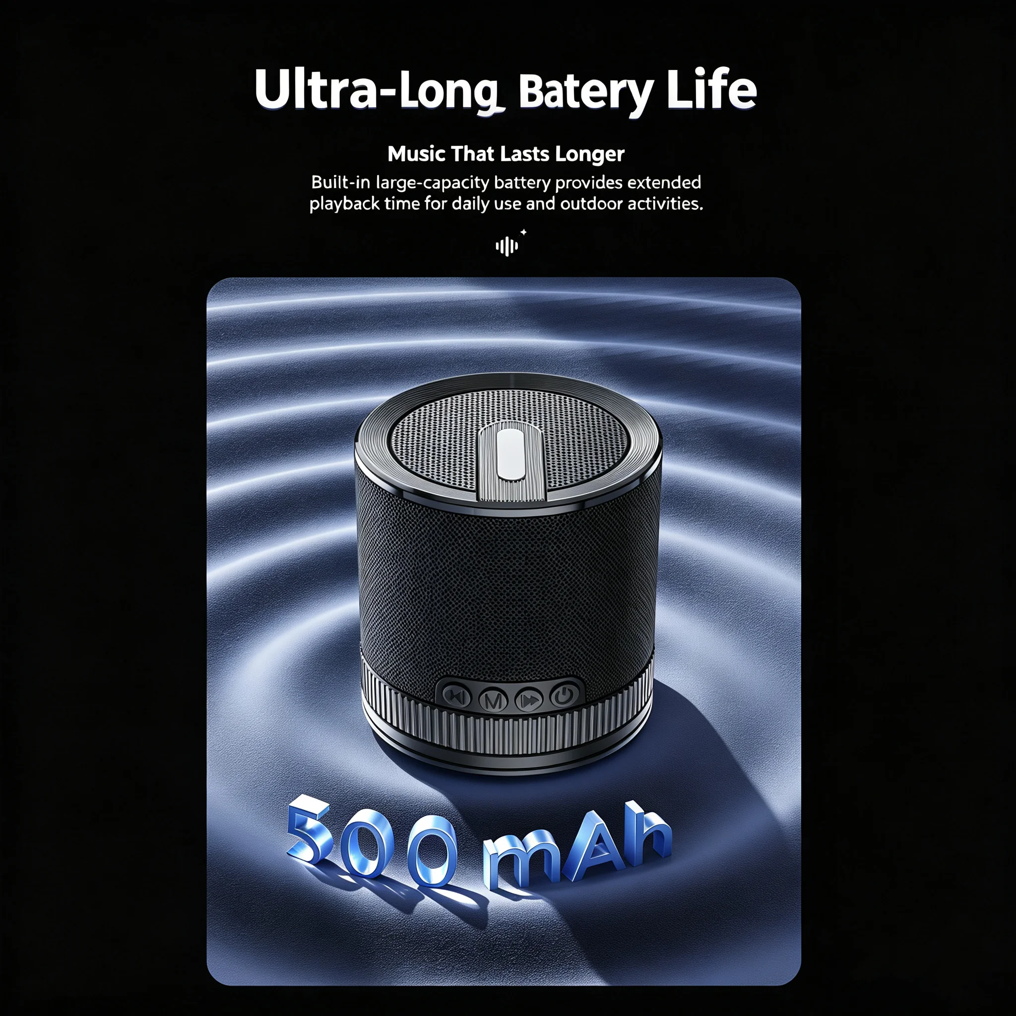 Portable 5W Suction Cup Bluetooth Speaker for Shower and Bathroom with HiFi Stereo Sound