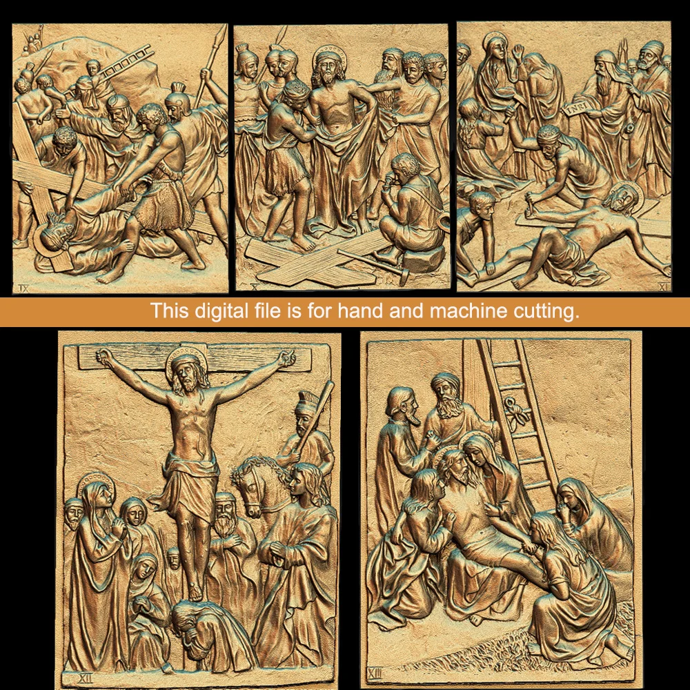 15pcs 3D STL Model Jesus for CNC Router 3D Printer Artcam Aspire Bas Relief (Religion)Crucifixion of Jesus