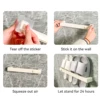 WORTHBUY No Punching Wall-mounted Shoes Rack Self-adhesive Plastic Storage Rack For Slippers Bathroom Shoes Organizer Holder 6