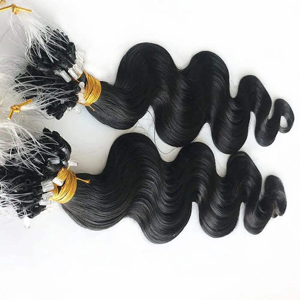Body Wave Hair Extensions micro loop hair Human Hair Extensions for Black Women Bead 50 Strands Extension Brazilian