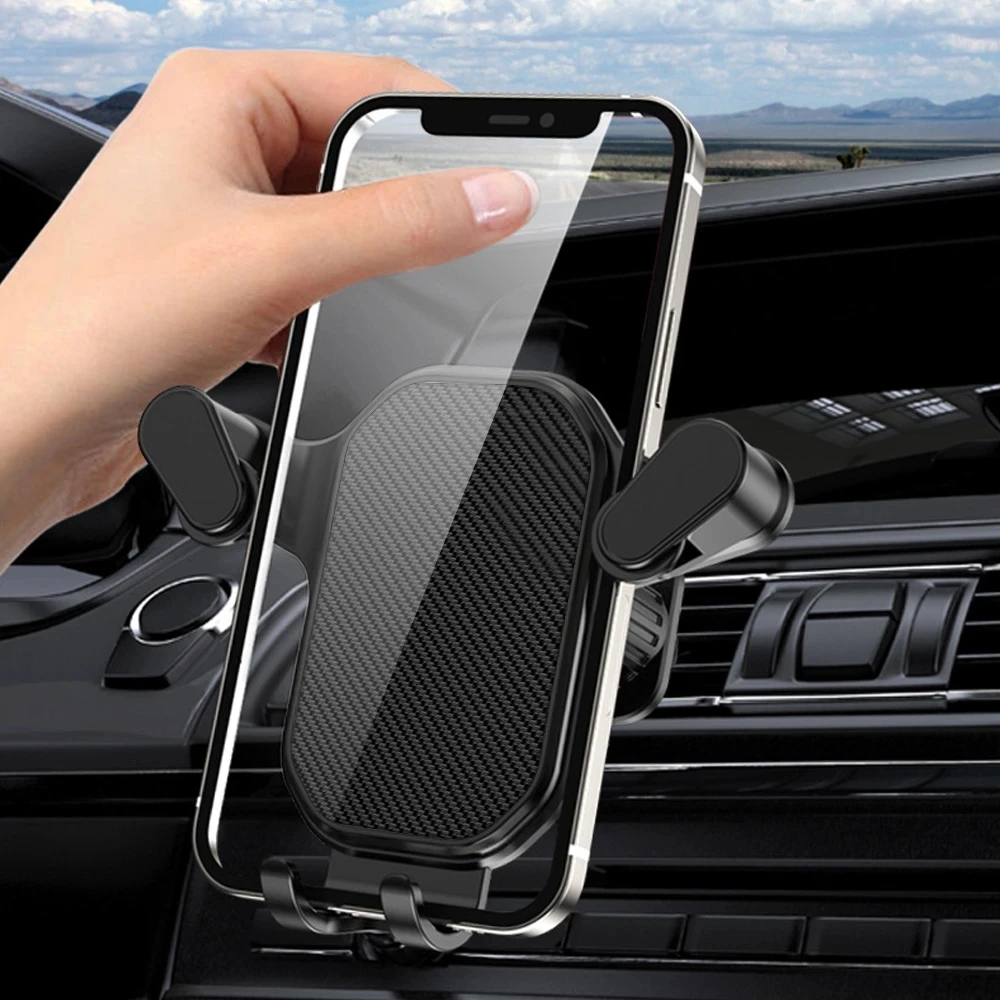 Gravity Car Phone Holder Stand Air Vent Mount Hook GPS Smartphone Mobile Cell Support In Car Bracket for IPhone Samsung Xiaomi