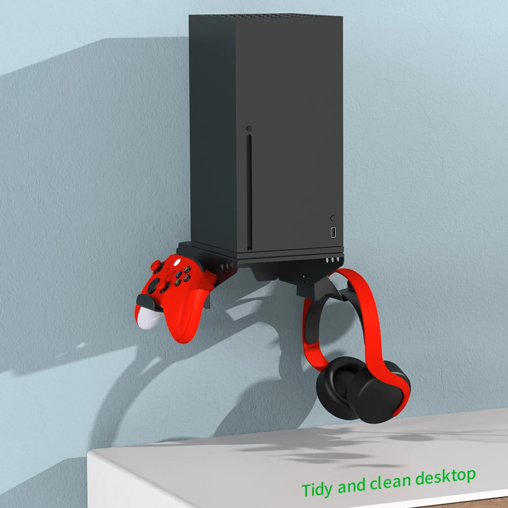 회전식 게임 컨트롤러 브래킷 벽걸이형 게임용 헤드셋 랙 공간 절약형 낙하 방지 Xbox 시리즈 X용 탈착 가능