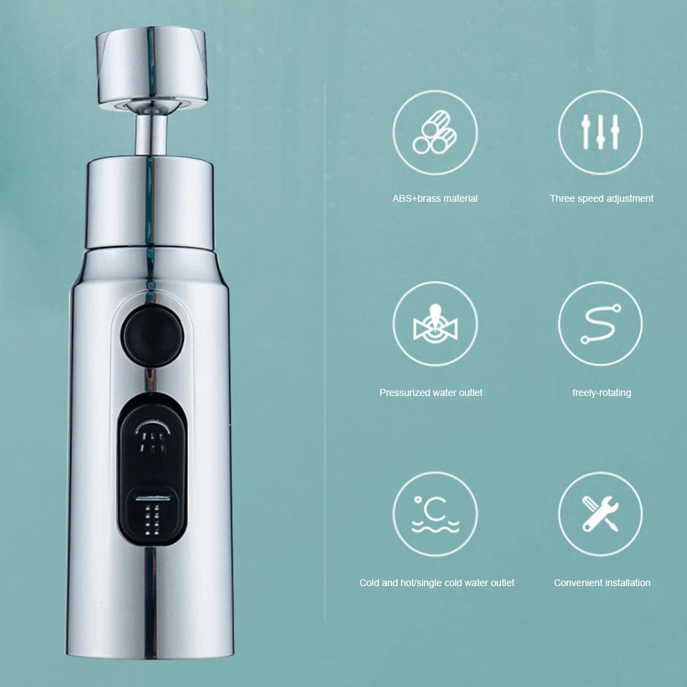 New Faucet Extender 360° Universal Rotation Extension Splash Proof Aerator 3 Modes Kitchen Sink Accessory Water Tap Nozzle 4