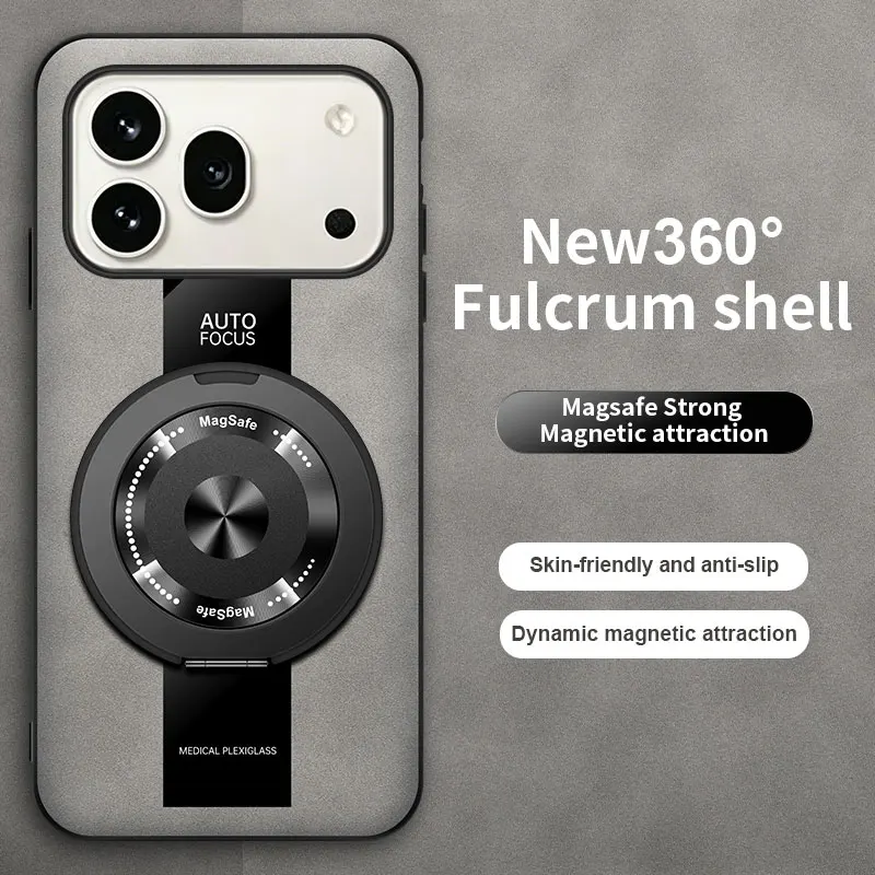 Magnetic Retro Leather Soft Case with Kickstand Ring Cover