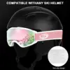 Findway Adult Ski Goggles Double Layer Len Anti-fog 100% Anti-UV OTG Design & Snow Goggles for Youth Outdoor Skiing 5