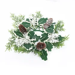 Festive Candle Holders and Flower Garland Centerpieces (WHITE)