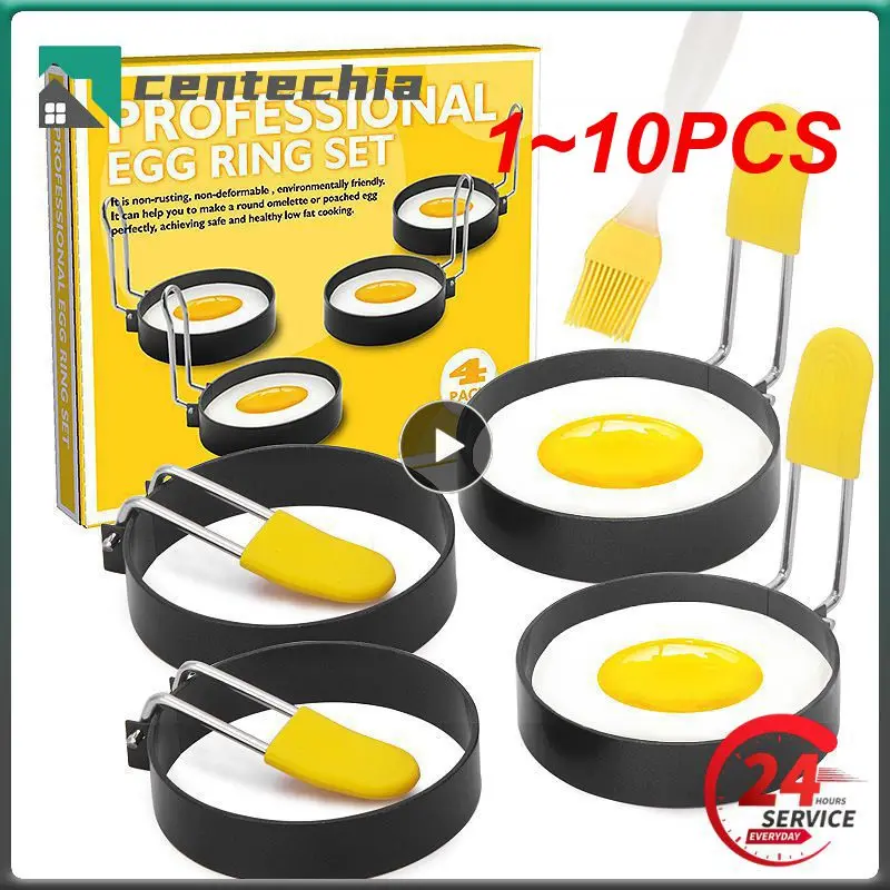 

1~10PCS Egg Frying Ring Circle Breakfast Pancake Fried Egg Mold Round Stainless Steel Cooking Tool Kitchen Tools Baking