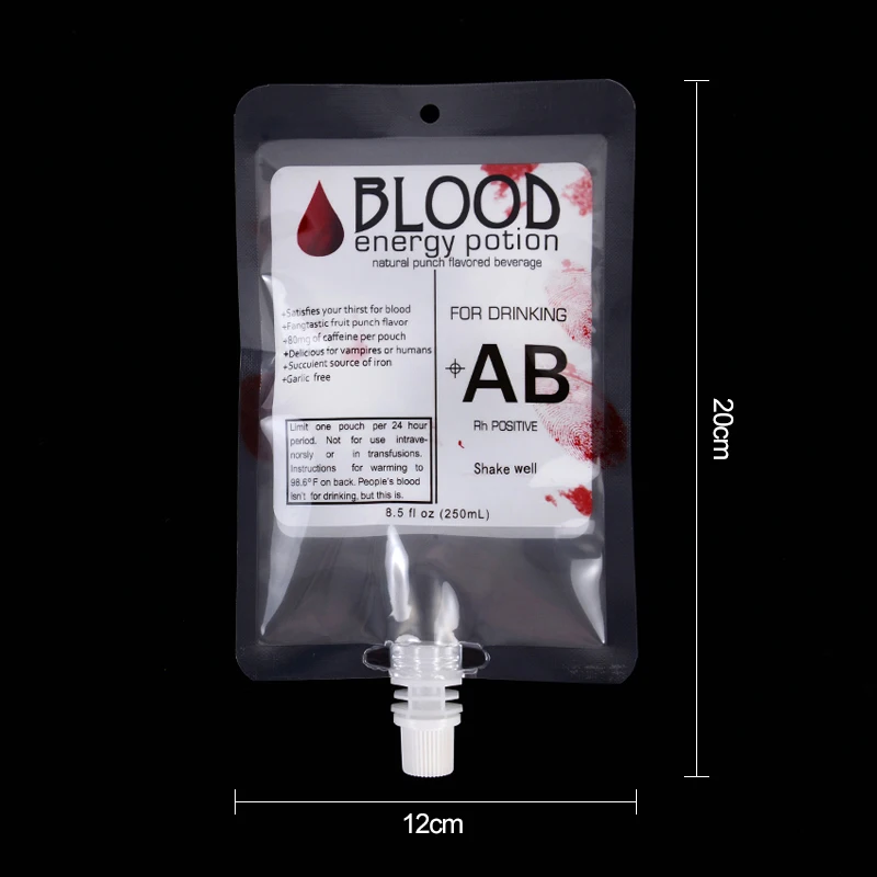 5-20Pcs 250ml Halloween Blood Bag PVC Drinks Alcohol Pouch Bags Vampire Cosplay Props Horror Halloween Party Decoration Supplies