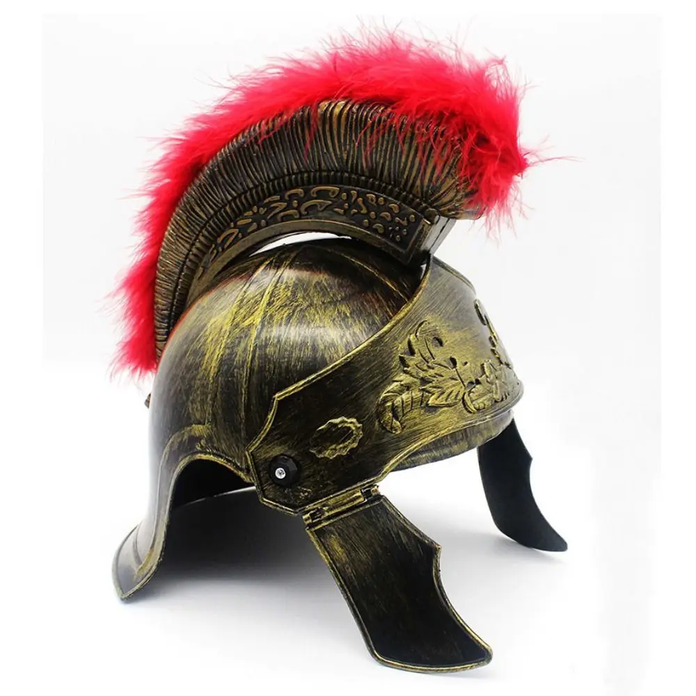 Cosplay Masquerade Helmet Spartan Warrior Hat Helmet Spartacu Samurai Hat Medieval Ancient Roman Vintage Feather Lion Cap