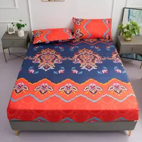 Deep Pocket Fitted Sheet Set King Queen Double Full Size Bohemian Floral Bed Linen Set 27cm Deep 1