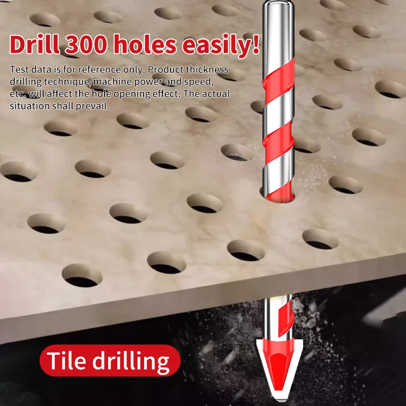 6/8/10/12mm 확장형 편심 드릴 비트 육각 샹크 합금강 건식 드릴링 비트 (세라믹 타일, 콘크리트, 유리, 대리석용)