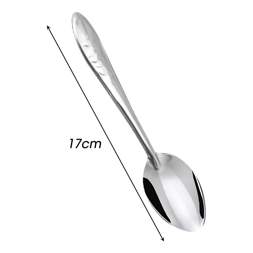 17cm Stainless Steel Spoons for Ice Cream Dessert Watermelon Teaspoons Kitchen Long Handle Soup Spoon Scoops Tableware Utensils images - 6