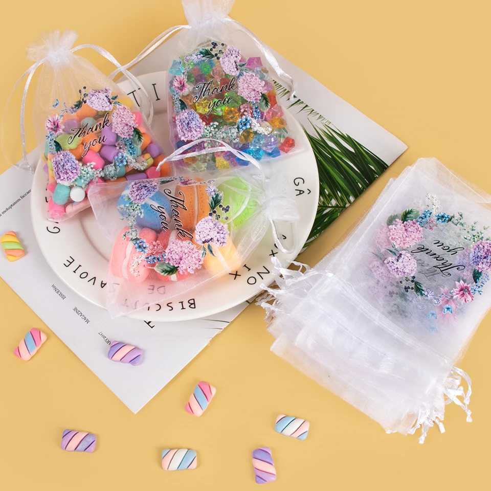 Homieco 100 Pezzi Coulisse Sacchetti Regalo in Organza Multicolori