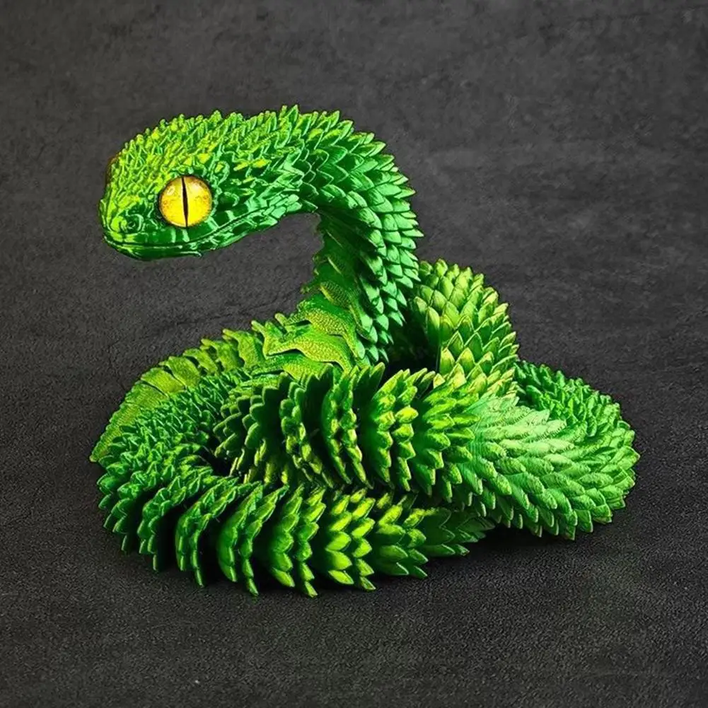 Luminous Snake Ornament 60 Cm Creative Luminous Rainbow Snake Gift Creative Handmade 3D Printing Trendy Desktop Ornaments Cool Fluorescent Snake