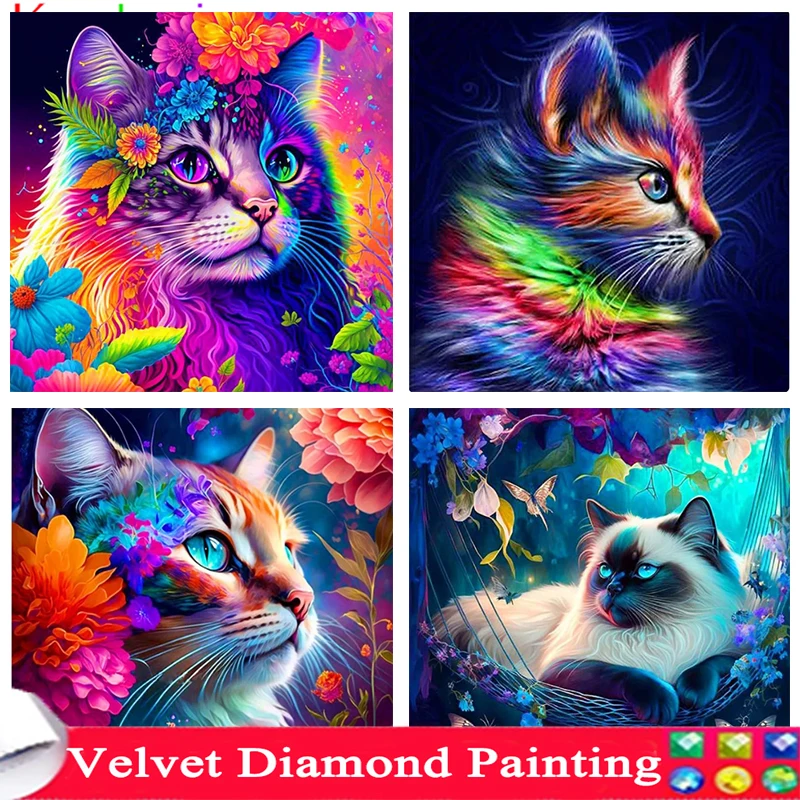 5D Artificial Diamond Painting Kit, Abstract Colorful Cats For Adults  Artificial Diamond Art Kit, Dots With Artificial Diamond Circle Paint, Wall  Dec