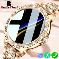 Fashion Luxury Gold Women Smart Watch Heart rate Blood Oxygen Sleep Monitoring Diamond Bracelet Bluetooth Call Smartwatch Ladies 1