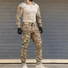 Tactical Uniform Suits Camo Suit Hunting Shirts Pants Fish Trainning Airsoft Paintball Clothes Multi Pockets Wear Resistant Sets 1
