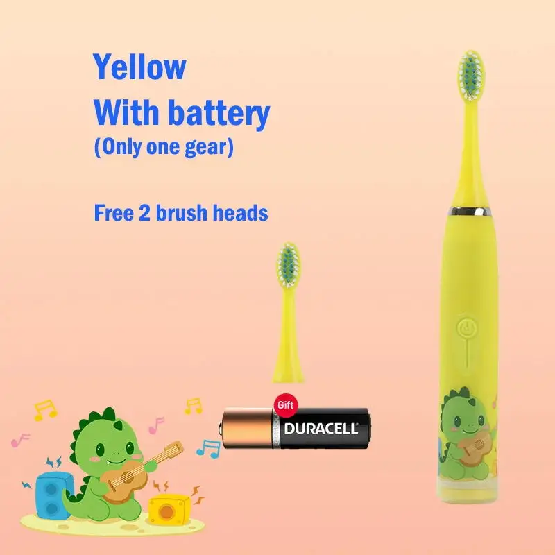 thumbnail image 1 of Cepillo de dientes eléctrico sónico para niños, colorido, con dibujos animados, IPX7, impermeable, ultrasónico, recargable, cepillo de limpieza de cabello suave, 1 of 5