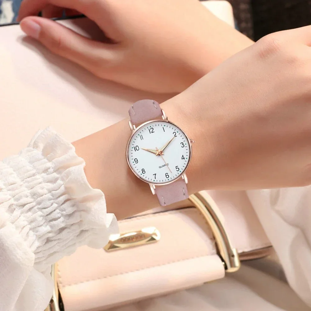 Women Watches Luminous Simple Vintage Small Watch Leather Strap Casual Sports Wrist Clock Dress Wristwatches Reloj Mujer - 4