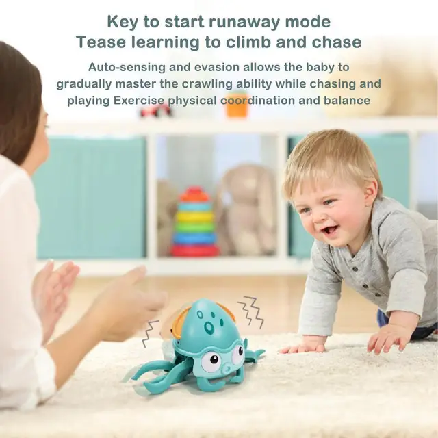 Infant Crawling Toys Induction Escape Crab Octopus Baby Educational Birthday Kid Gift Up Electronic Moving Toy Toy Light To W8D9 2