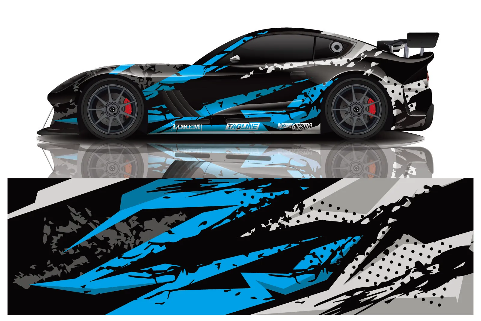 Car Side Decal Racing Sport Door Styling Vinyl Blue Long Stripe