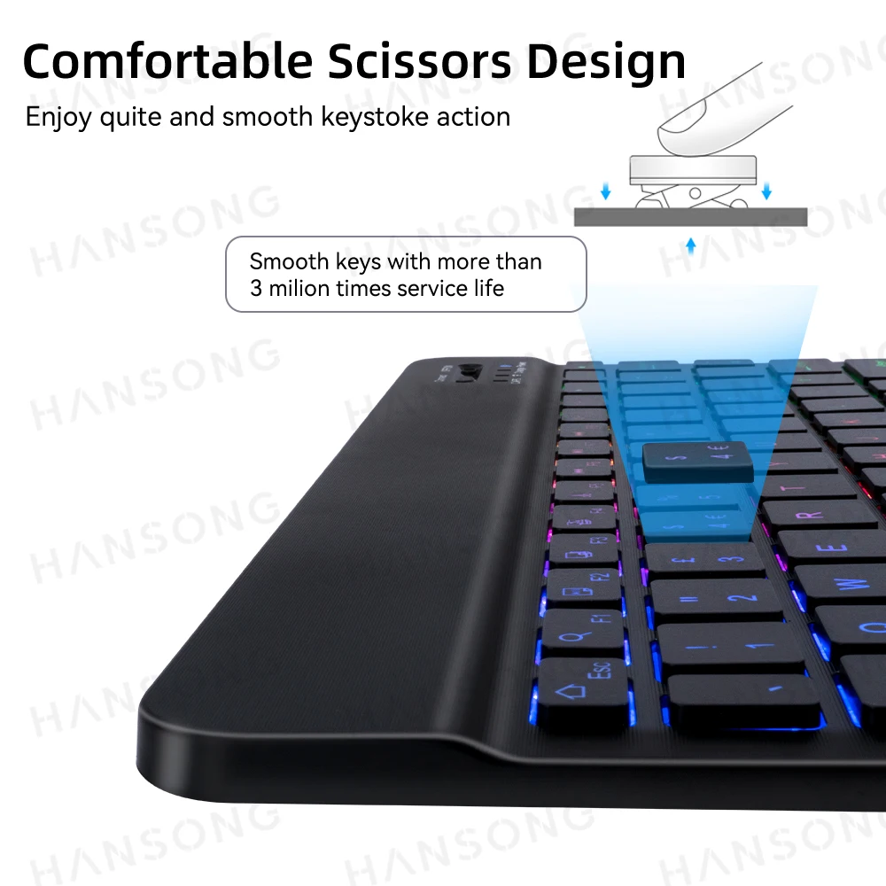 Backlit Wireless Keyboard For iPad iPhone For Android iOS Windows Samsung Xiaomi Tablet SmartPhone Bluetooth-Compatible Keyboard