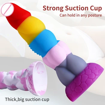 Huge tentacle Spiral Penis Realistic Suction Cup Adult Silicone Anal Plug Monster Dildo Sex Toys for Women Masturbation 5