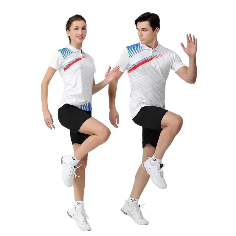 Cross-Border Badminton Uniform Round Neck Men's Women's Summer Short Sleeves Skirt Quick Dry Sports Competition Team Uniform Ten