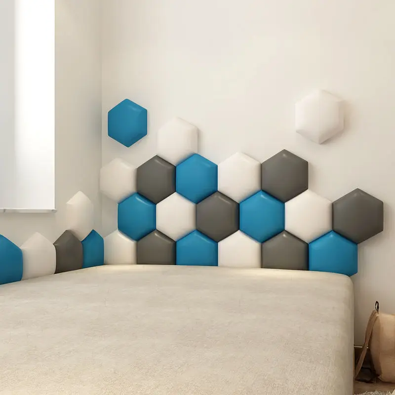 Hexagon Adhesive Bed Headboard 90 135 145 150 160cm Nordic Style Kids Room Decor Wall Panel