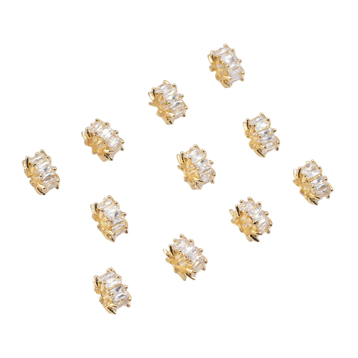 4Pcs Mode 18K Gold Überzogene Intarsien Zirkon Runde Große Loch Spacer Perlen DIY Armband Halskette Schmuck Machen liefert Zubehör – Detail 5