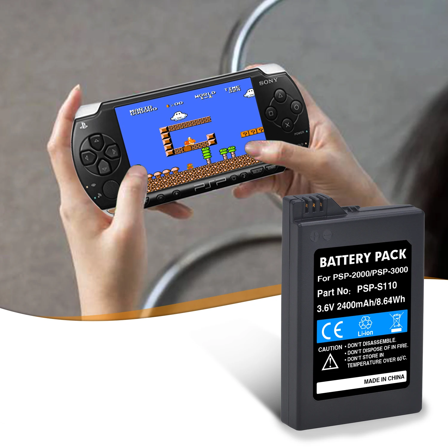 Batteria con caricatore per Sony PSP 2000 e PSP 3000 - Controller portatile PlayStation 115