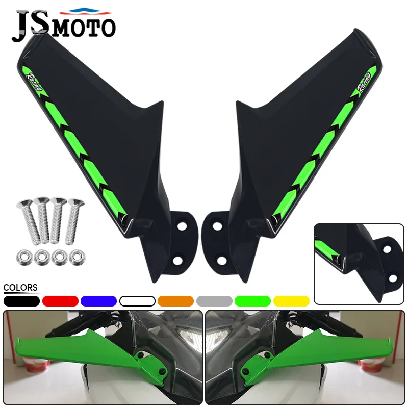 

2022 Motorcycle Modified Rearview Mirror Wind Fairing Side Spoiler Winglets Fixed Wind Wing For Kawasaki ZX-6R ZX-10R ZX6R ZX10R