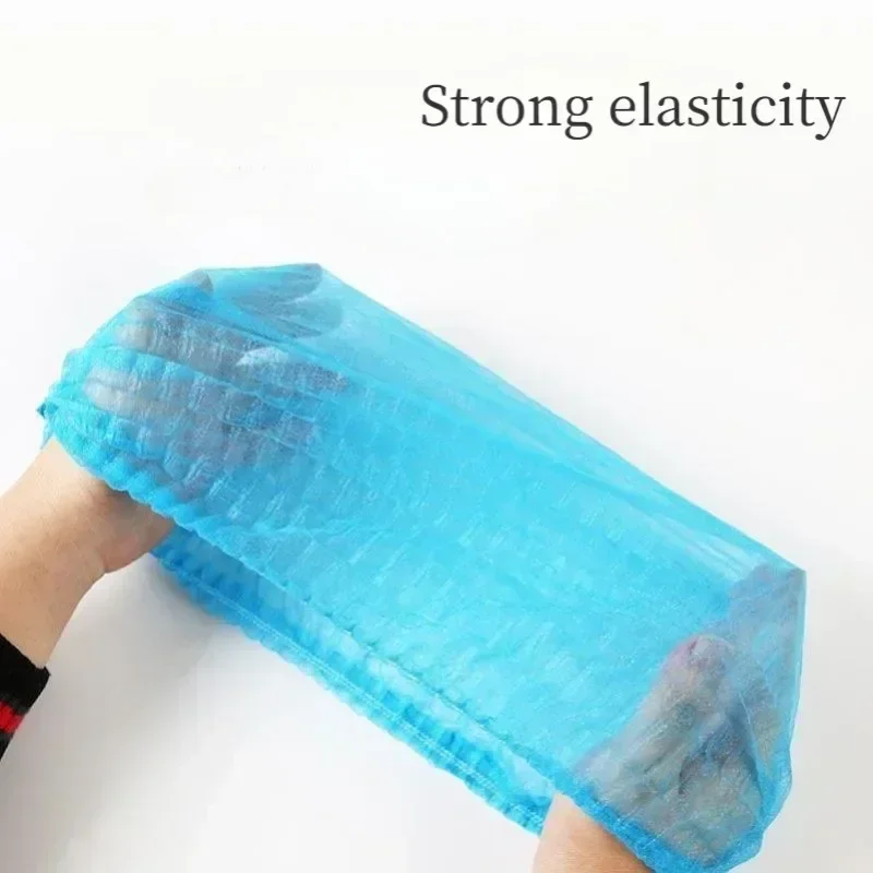 100 Pcs Disposable Non Woven Fabric Sterile Hat Hygienic Food Workshop Dust Hair Salon Makeup Cap Shower Cap Bathroom Supplies 4