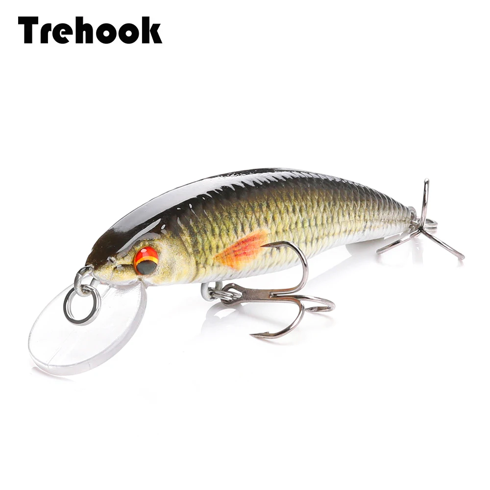 TREHOOK 2.6g 6.7g 12.4g Floating Minnow Fishing Lures 3D Lifelike