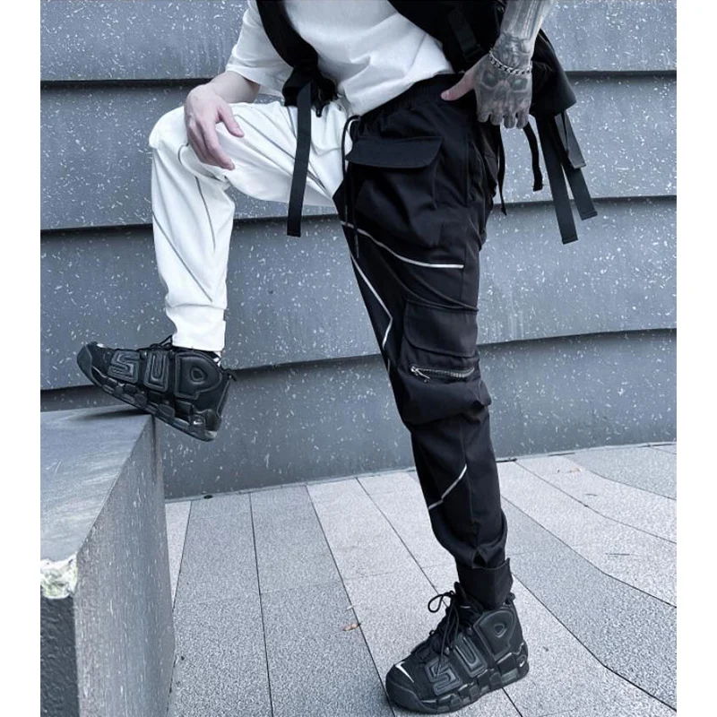 Spring Autumn Loose Casual Streetwear Patchwork Hip Hop Cargo Pants Male Elastic Waist Trend Fashion Harajuku Y2K Trousers Men