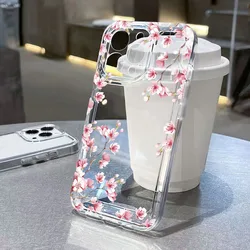 Pink Flower Design Transparent Phone Case Cover - Galaxy S26+ (2)